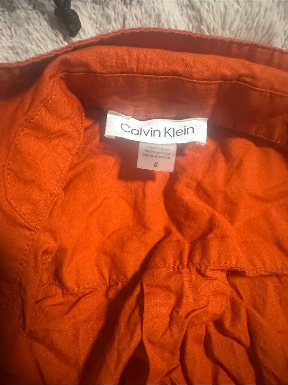 Calvin Klein Orange Cotton Shirt